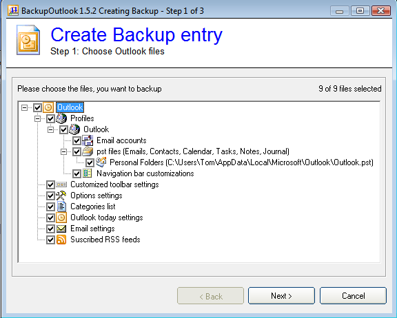 Making a backup of Outlook is easy